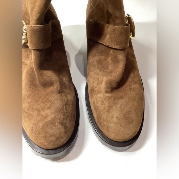 Stuart Weitzman Luxering Suede And Neoprene Ankle Boots In Brown Size 8.5 - Picture 4 of 13